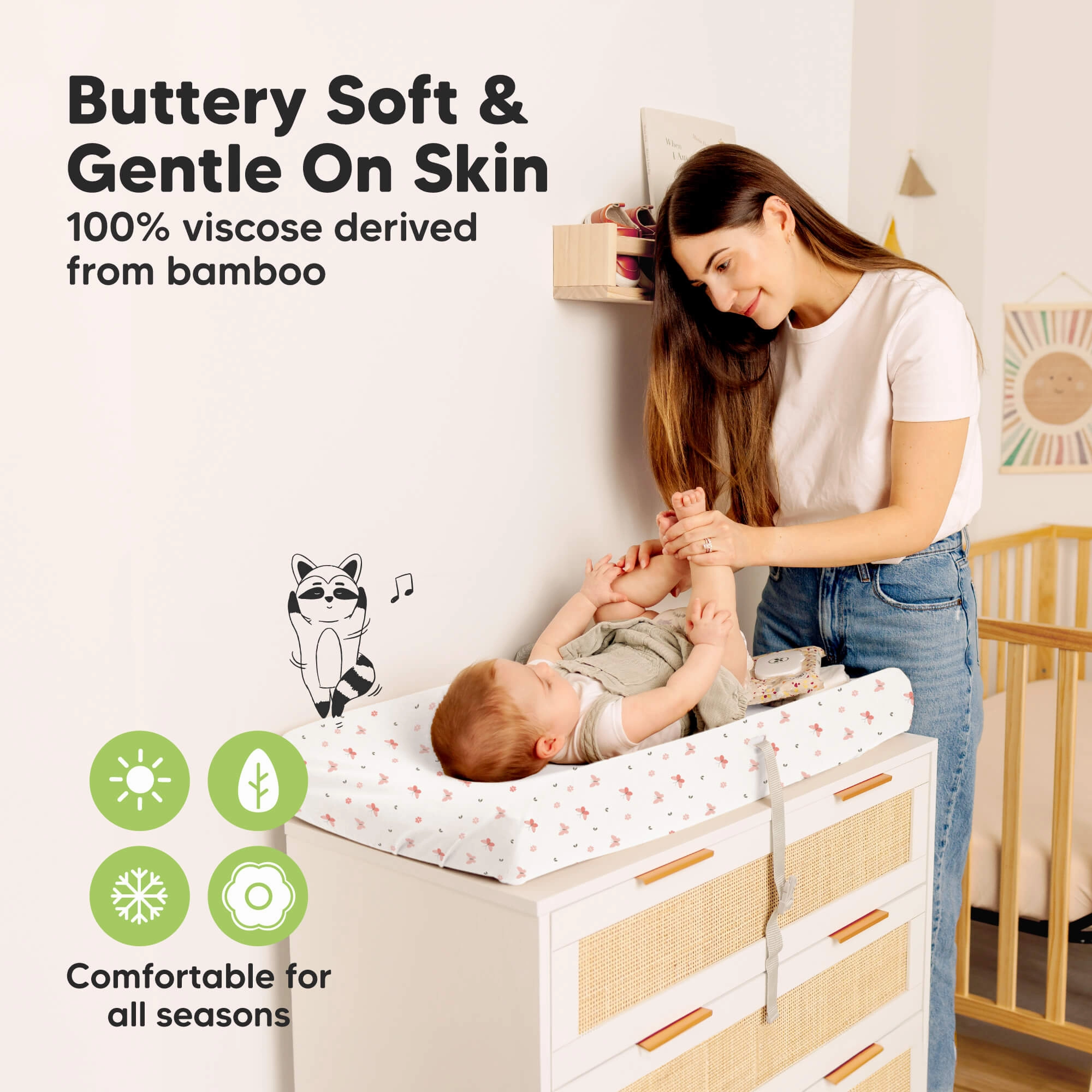 2-Pack Isla Changing Pad Covers (Butterflies)