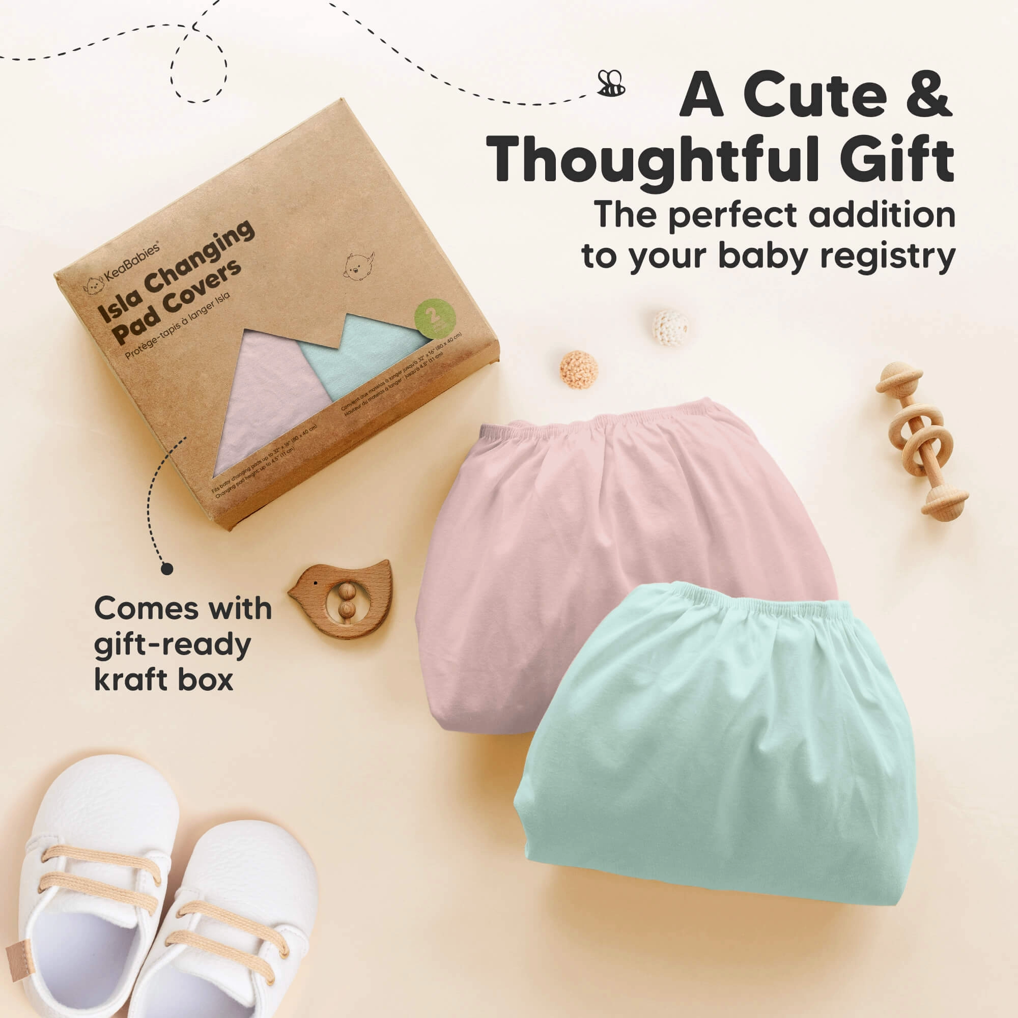 2-Pack Isla Changing Pad Covers (Pastel)