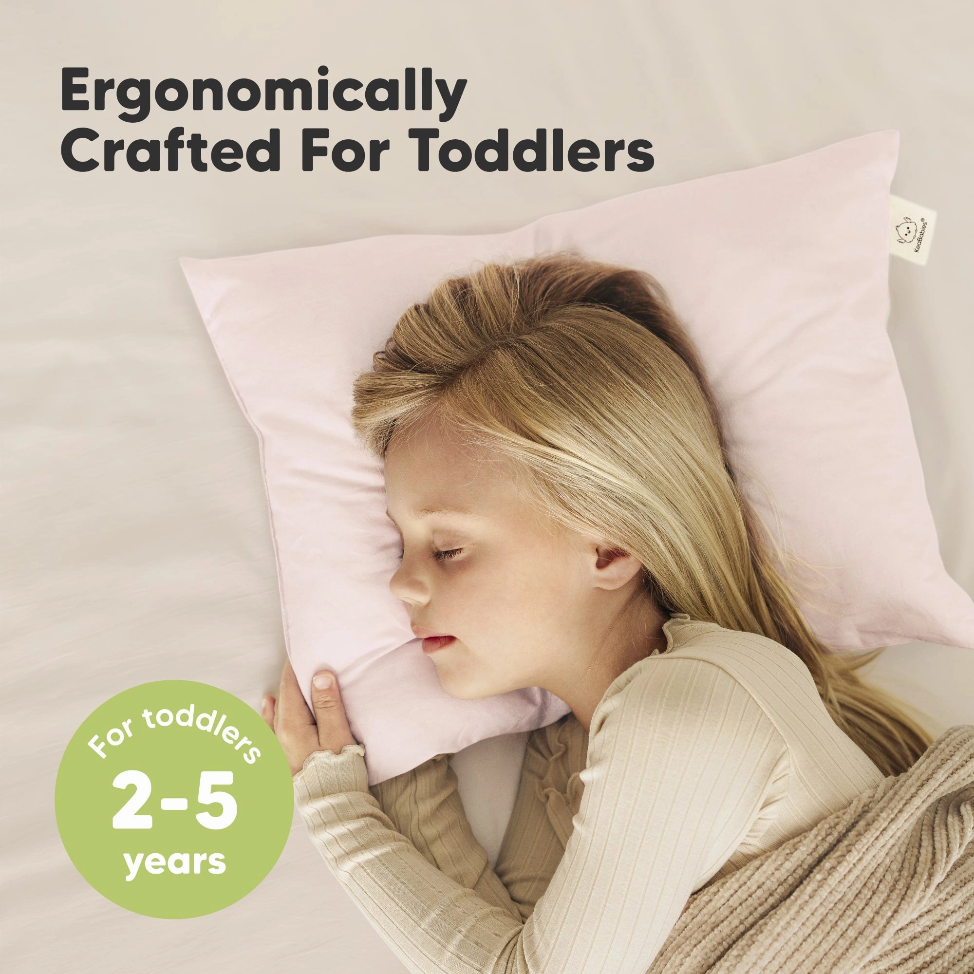 2-Pack Jumbo Toddler Pillows (Mist Pink)