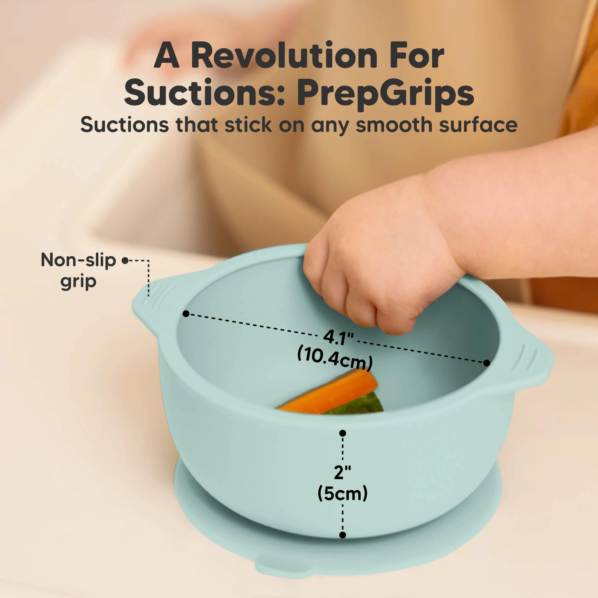 2-Pack Prep Silicone Suction Bowls (Pastel Sky)