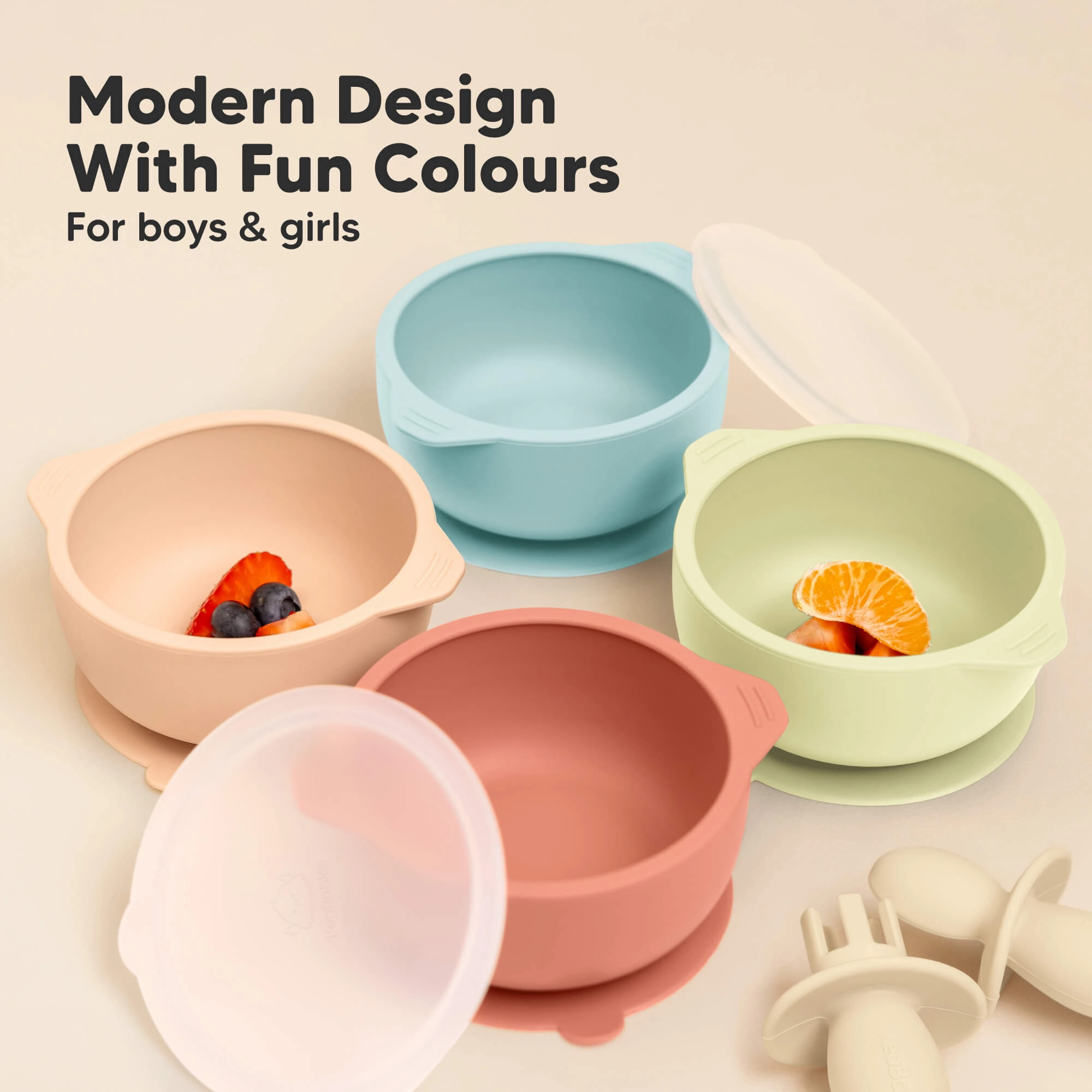 2-Pack Prep Silicone Suction Bowls (Pastel Sky)