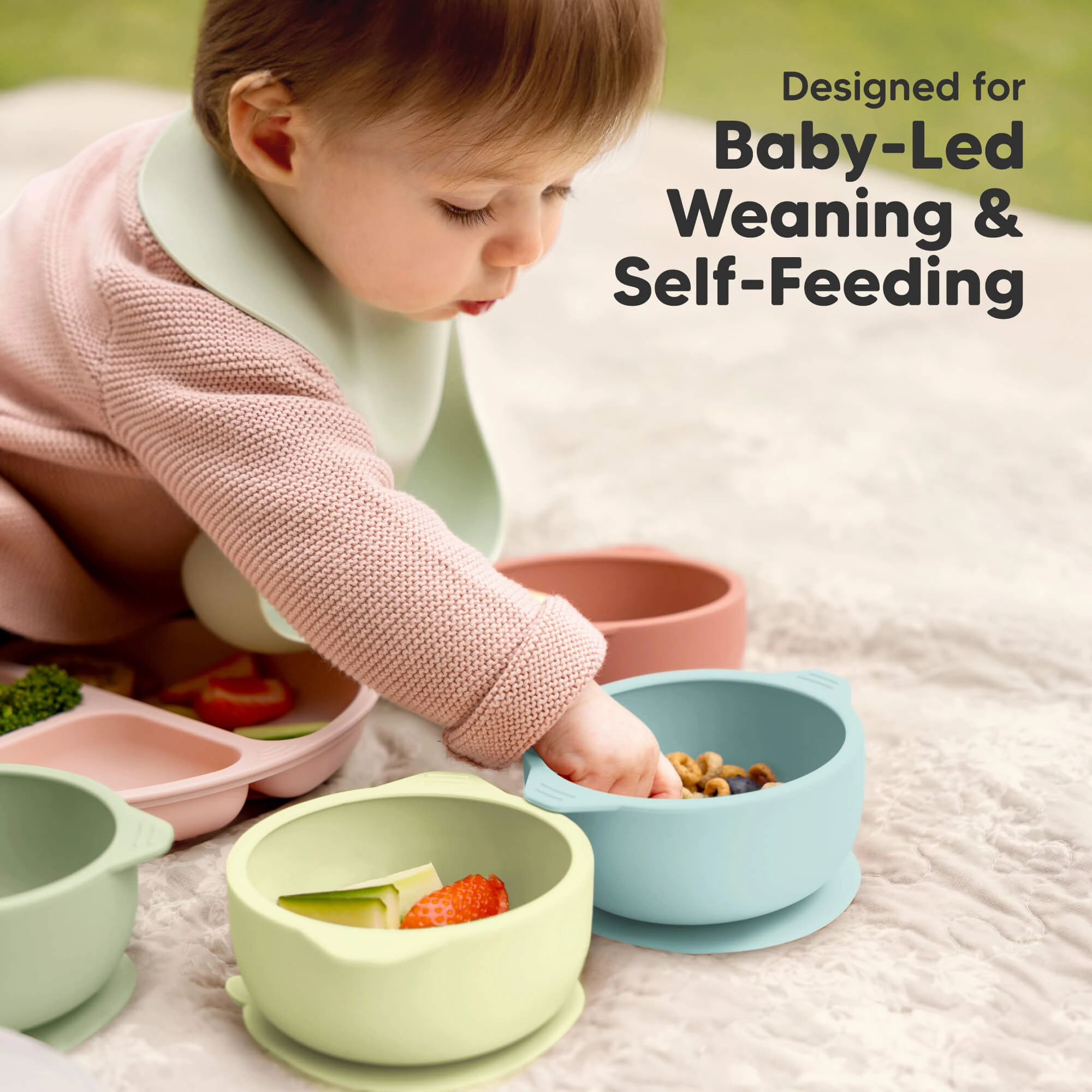 2-Pack Prep Silicone Suction Bowls (Pastel Sky)