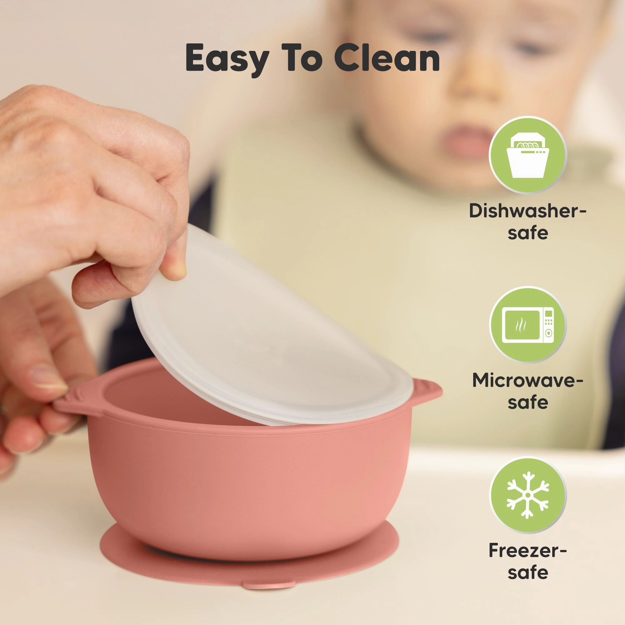 2-Pack Prep Silicone Suction Bowls (Roseate)
