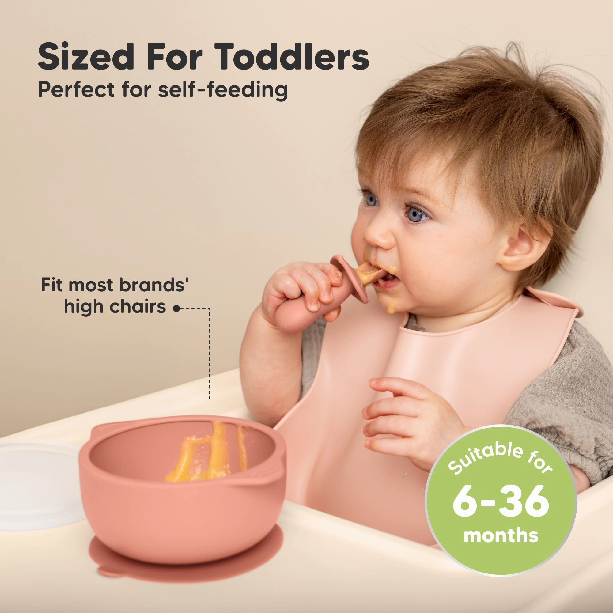 2-Pack Prep Silicone Suction Bowls (Roseate)