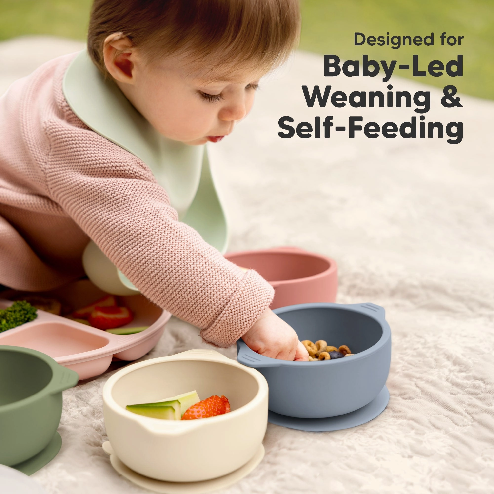 2-Pack Prep Silicone Suction Bowls (Roseate)