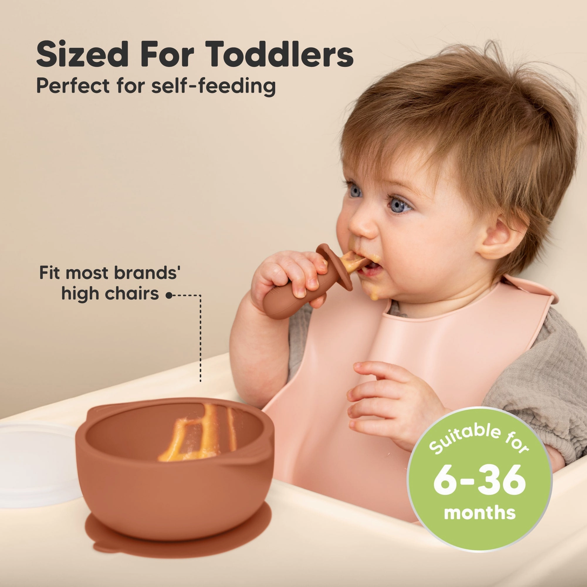 2-Pack Prep Silicone Suction Bowls (Terracotta)
