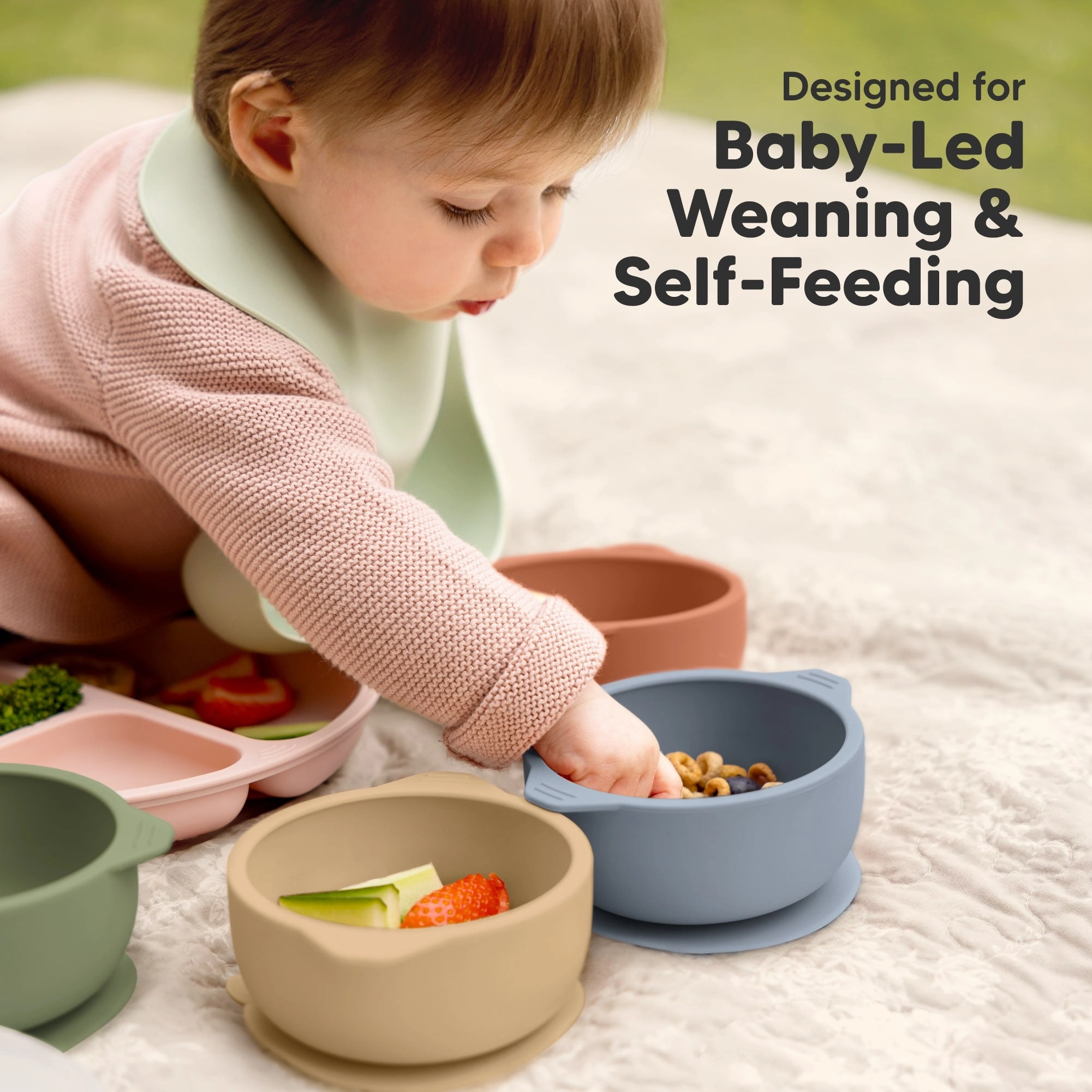 2-Pack Prep Silicone Suction Bowls (Terracotta)