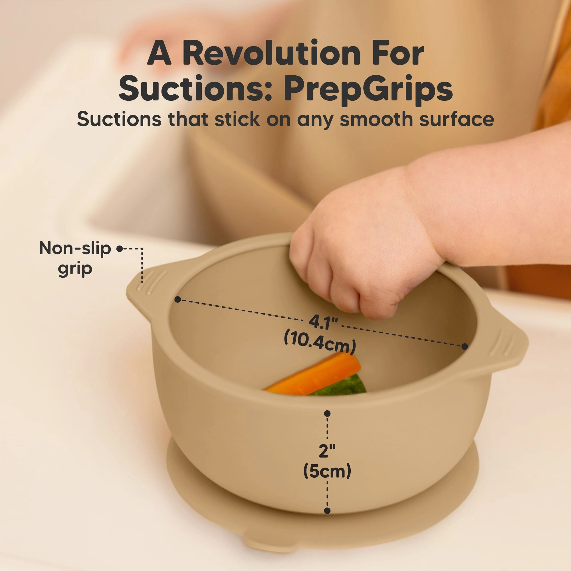 2-Pack Prep Silicone Suction Bowls (Terracotta)