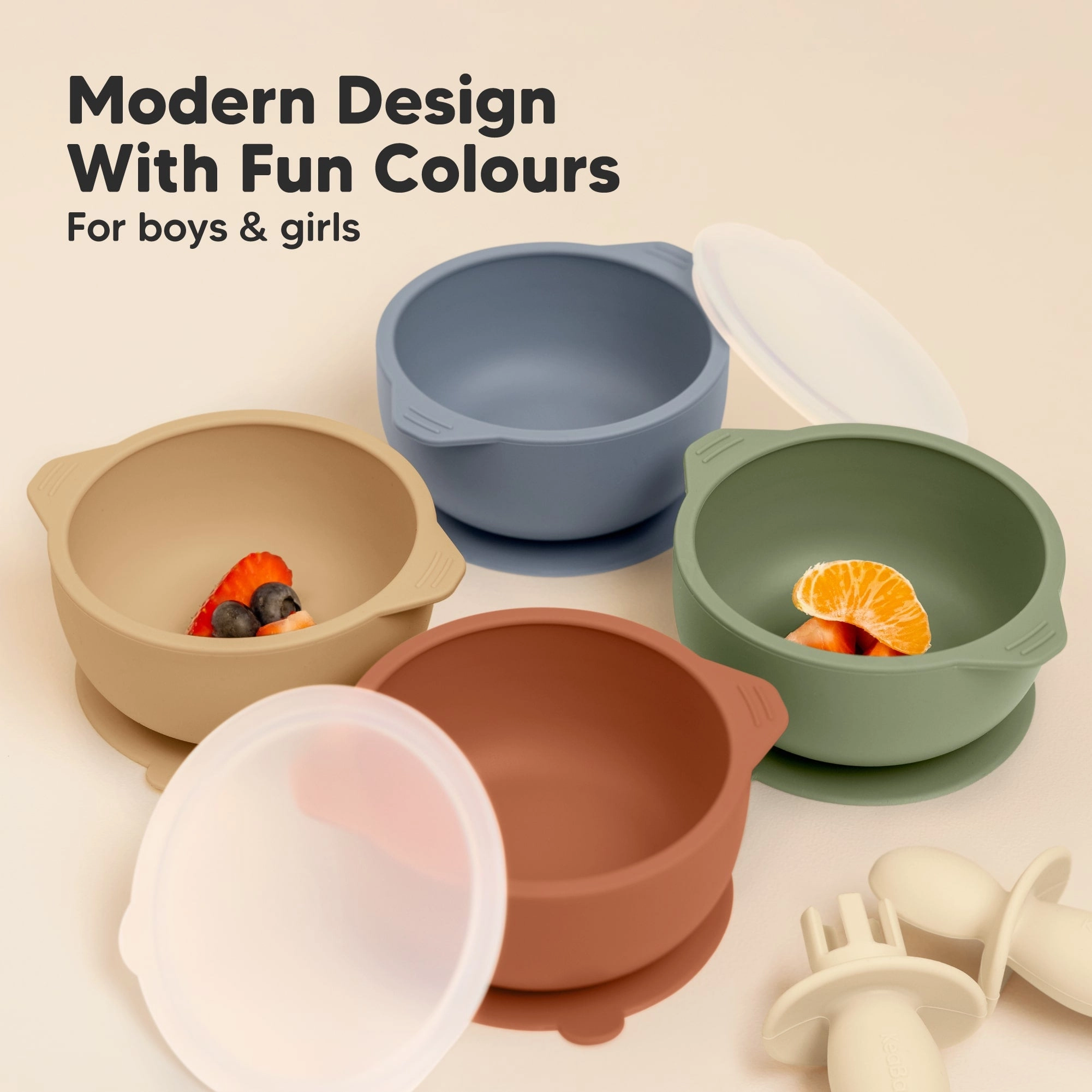 2-Pack Prep Silicone Suction Bowls (Terracotta)
