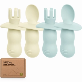 2-Sets Lil’ Prep Baby Fork & Spoon (Pastel Sky)