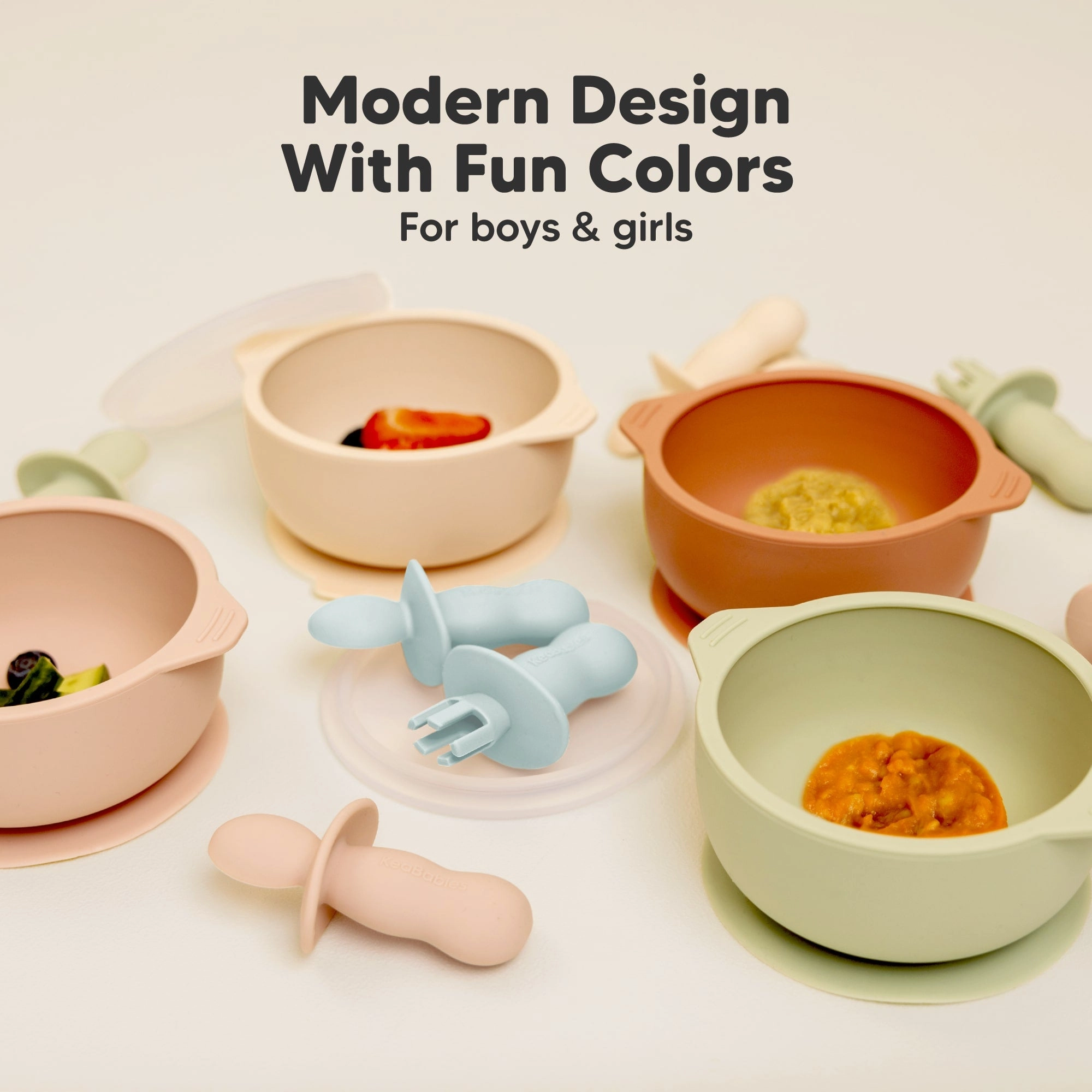 2-Sets Lil’ Prep Baby Fork & Spoon (Pastel Sky)