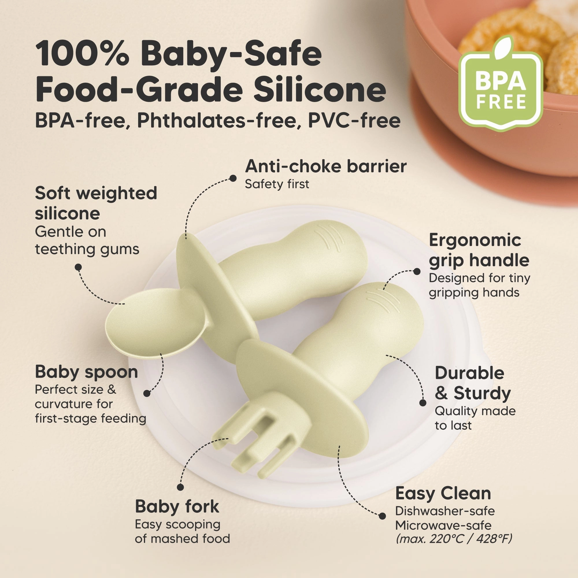 2-Sets Lil’ Prep Baby Fork & Spoon (Pastel Sky)