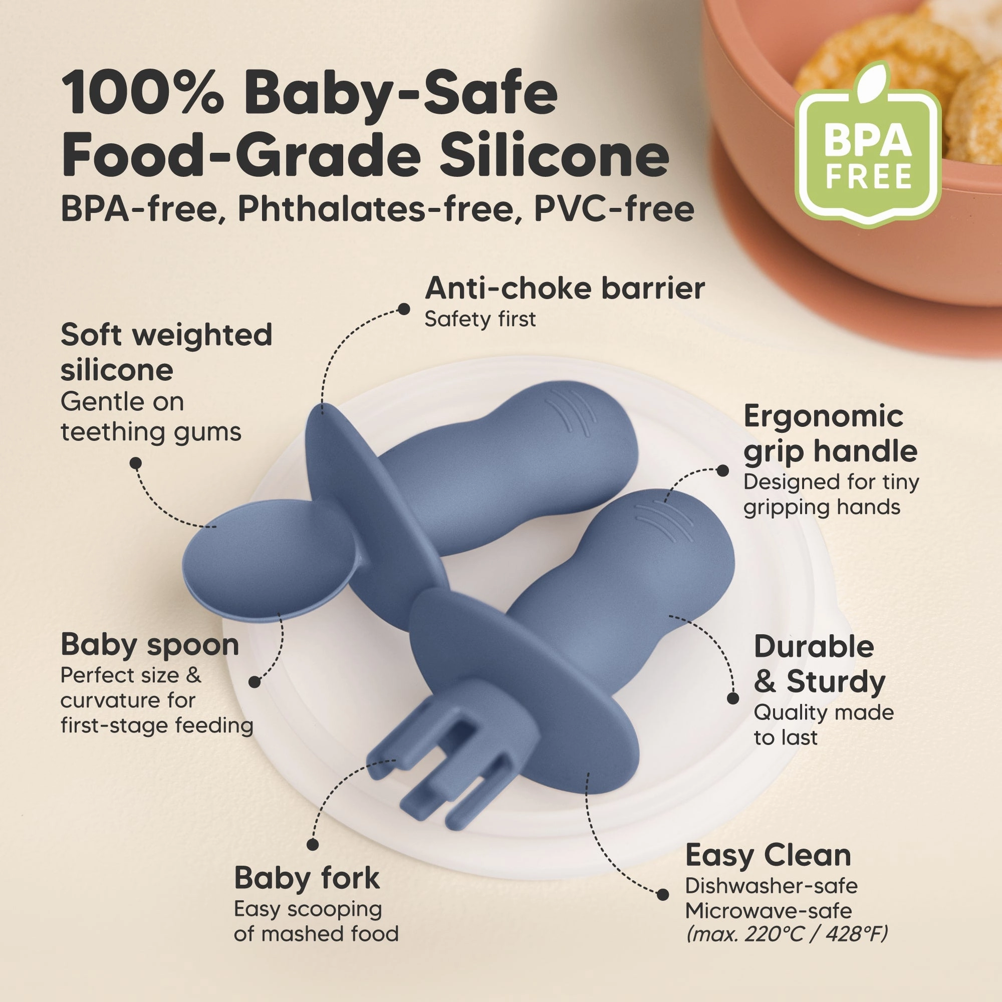 2-Sets Lil’ Prep Baby Fork & Spoon