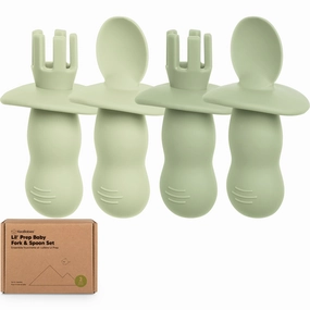 2-Sets Lil’ Prep Baby Fork & Spoon (Sage)