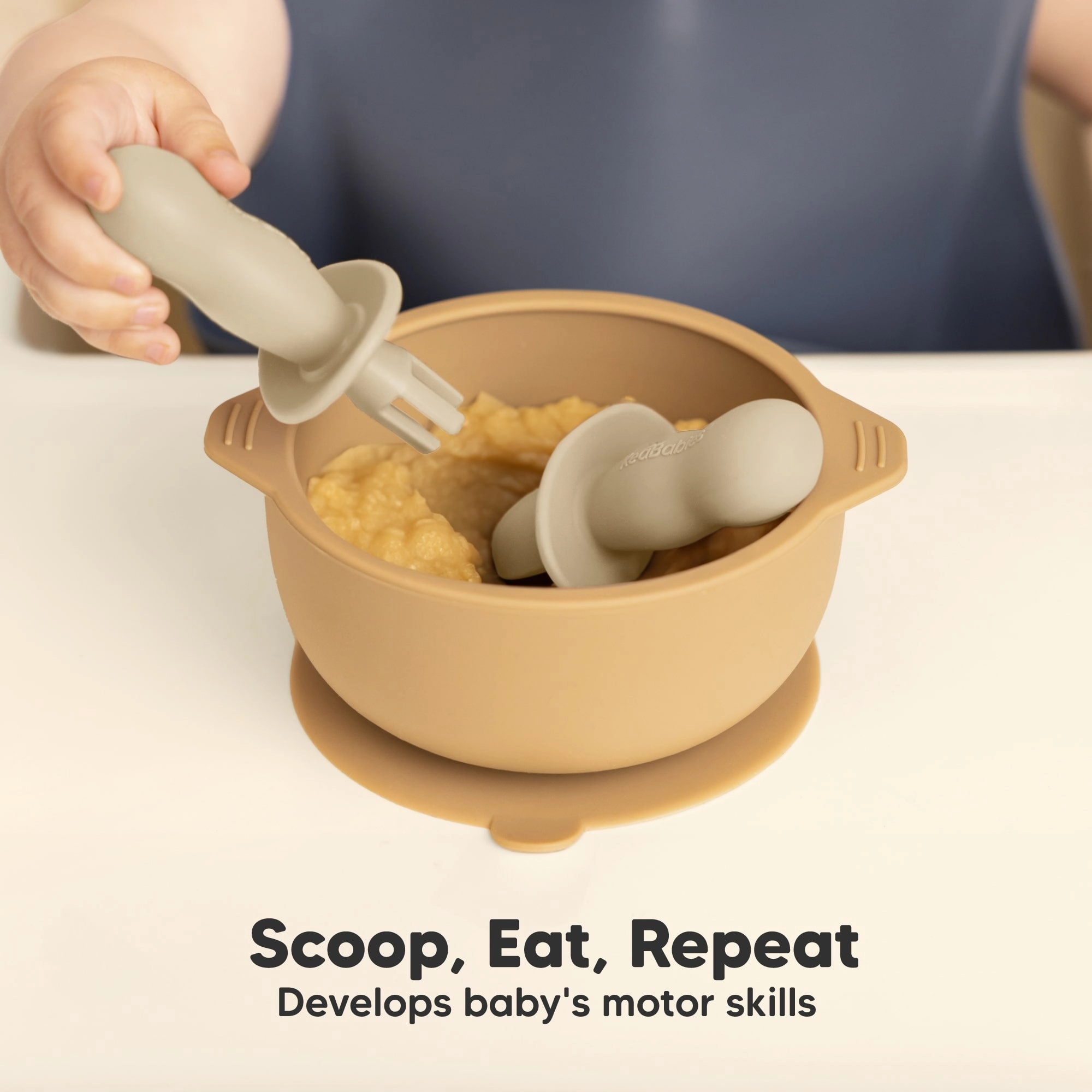 2-Sets Lil’ Prep Baby Fork & Spoon (Terracotta)