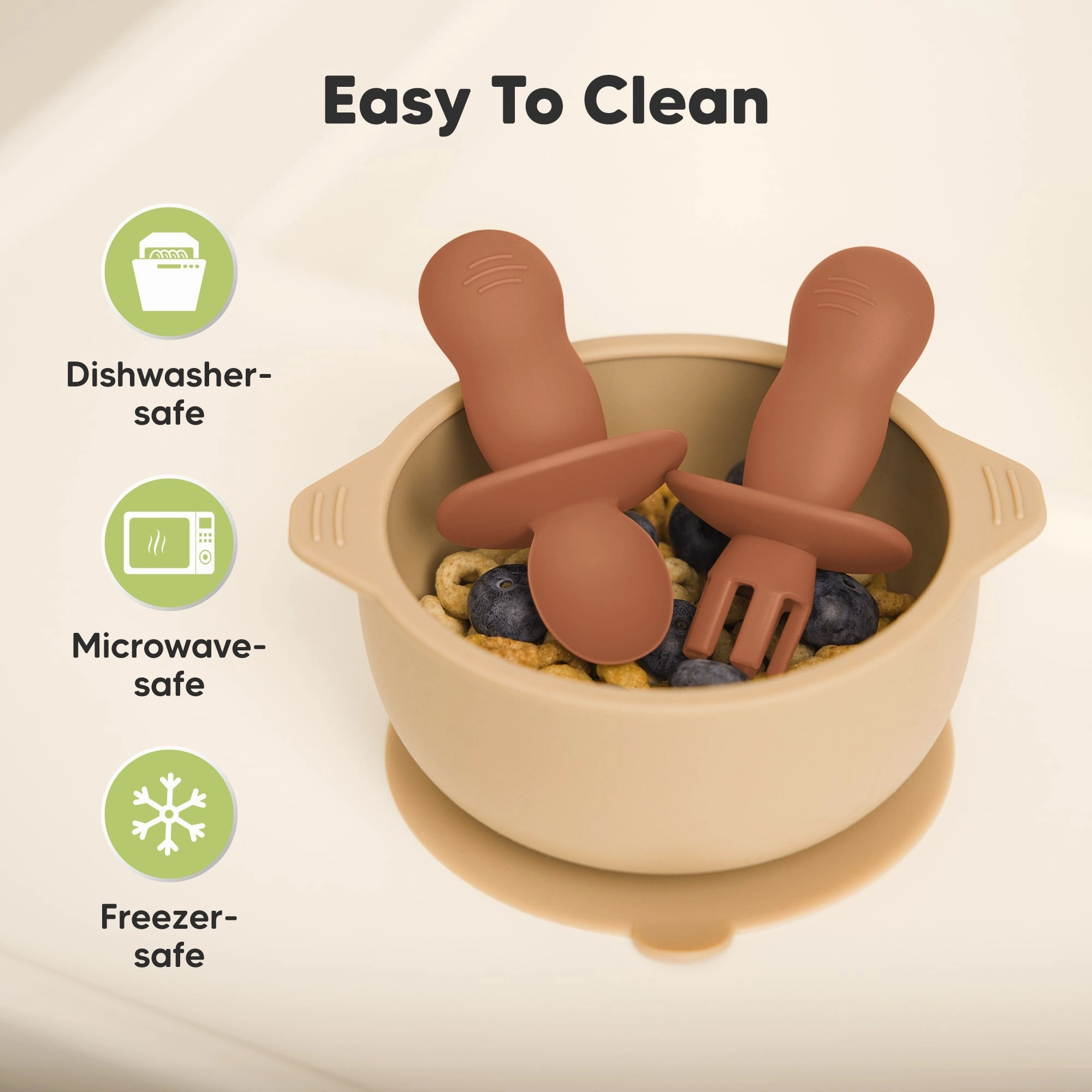 2-Sets Lil’ Prep Baby Fork & Spoon (Terracotta)