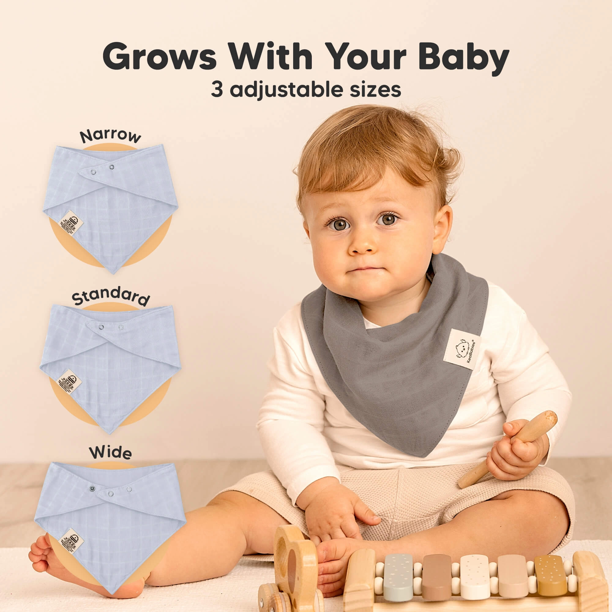 8-Pack Lumi Muslin Bandana Bibs (Nimbus)