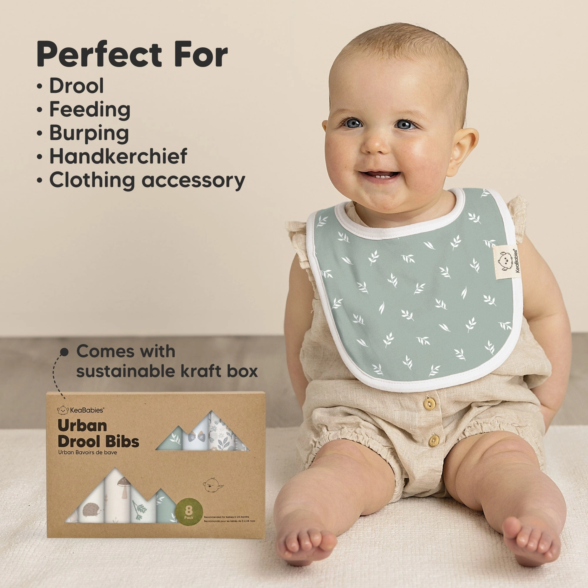 8-Pack Urban Drool Bibs (Prairie)