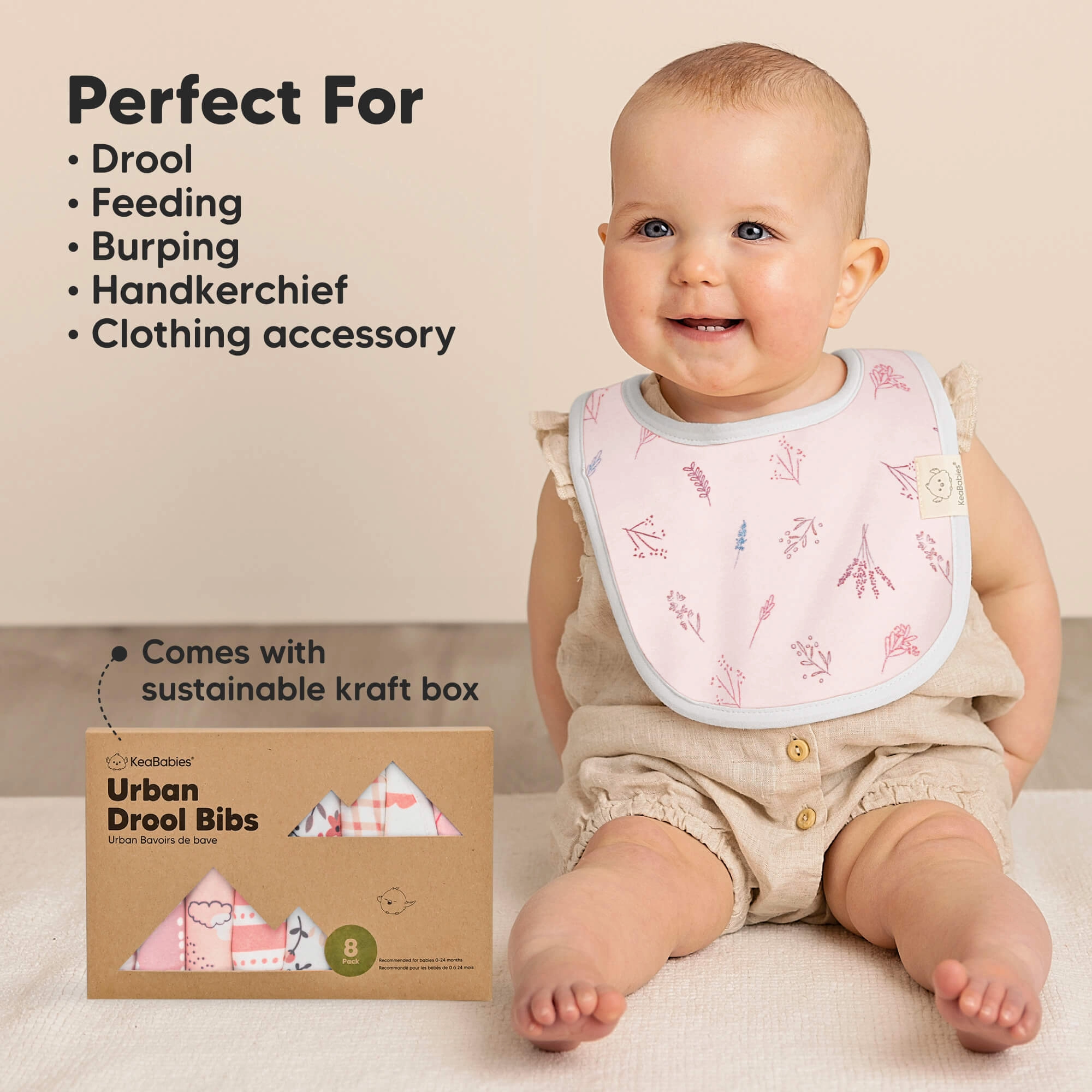 8-Pack Urban Drool Bibs (Prism)