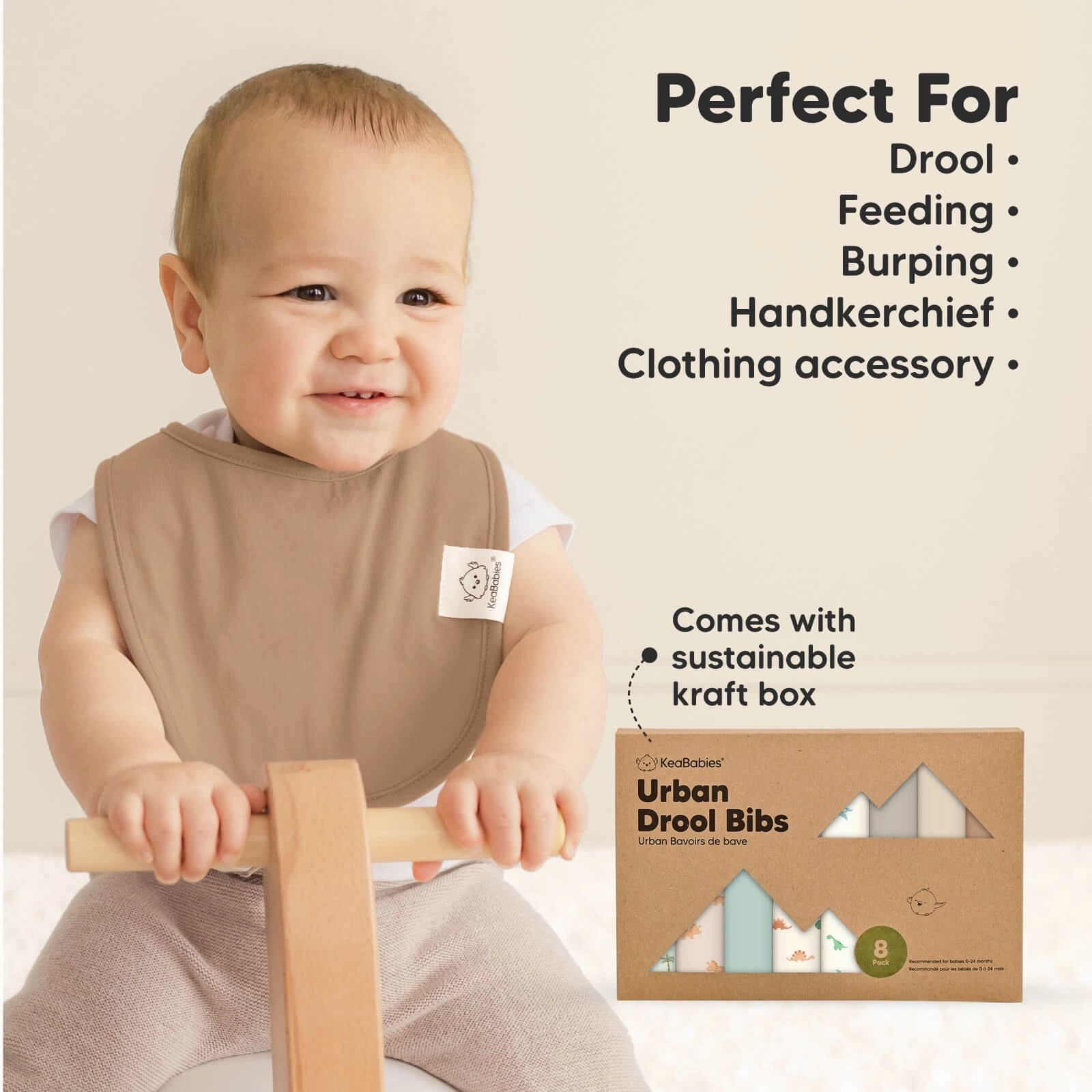 8-Pack Urban Drool Bibs (Roarsome)