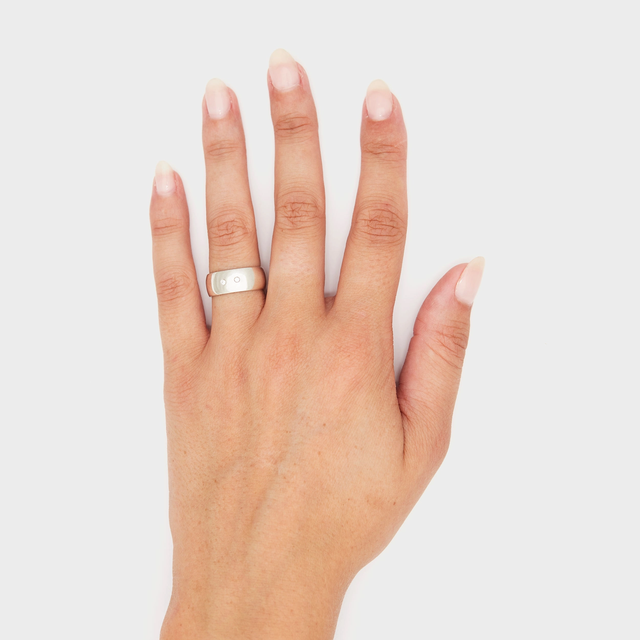 8mm Henchey Band Bombé in Sterling Silver for Her