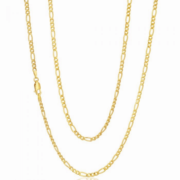 9ct Gold Filled Figaro 55cm Chain 80 Gauge