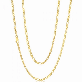 9ct Gold Filled Figaro 55cm Chain 80 Gauge