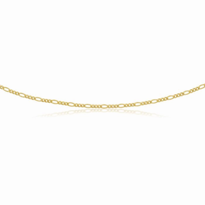 9ct Gold Filled Figaro 55cm Chain 80 Gauge