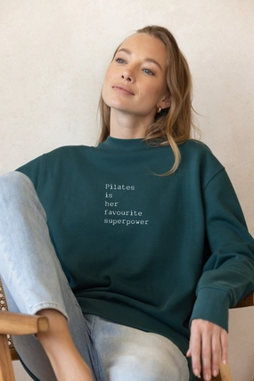 "Pilates Superpower" Relaxed Sweater