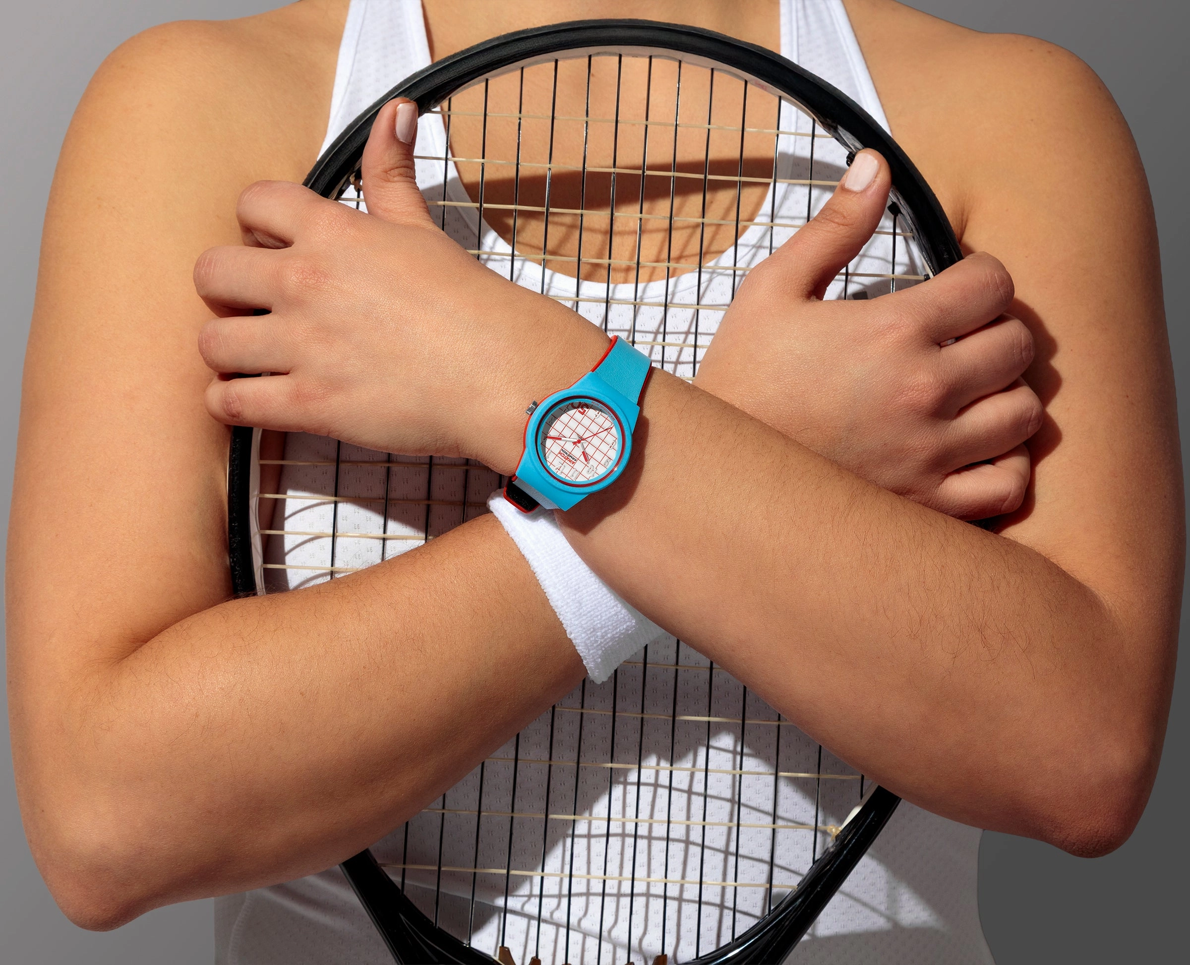 A-Watch™ | 35.5mm, Light Blue with Red