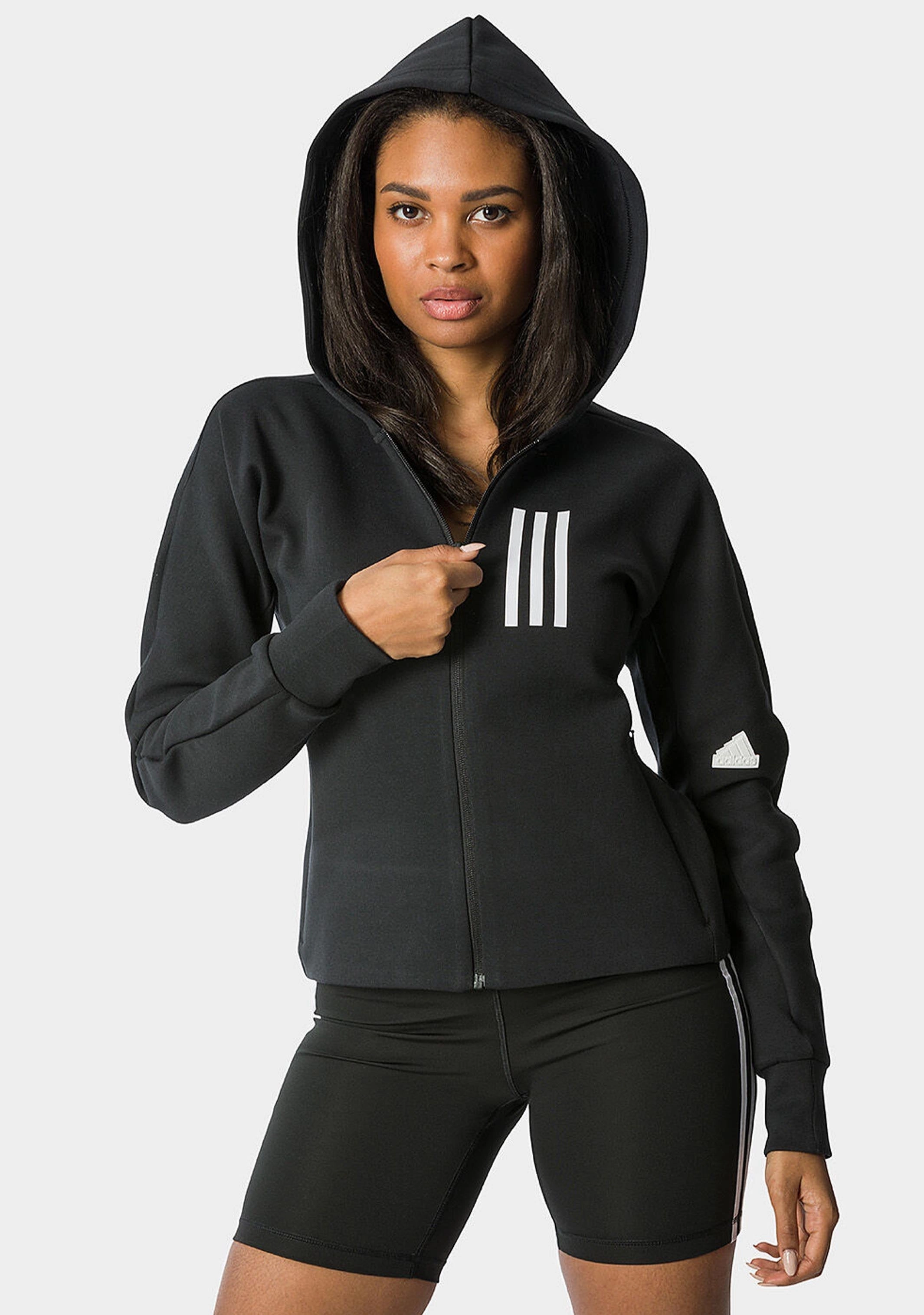 Adidas Womens Mission Victory Slim Fit Full-Zip Hoodie