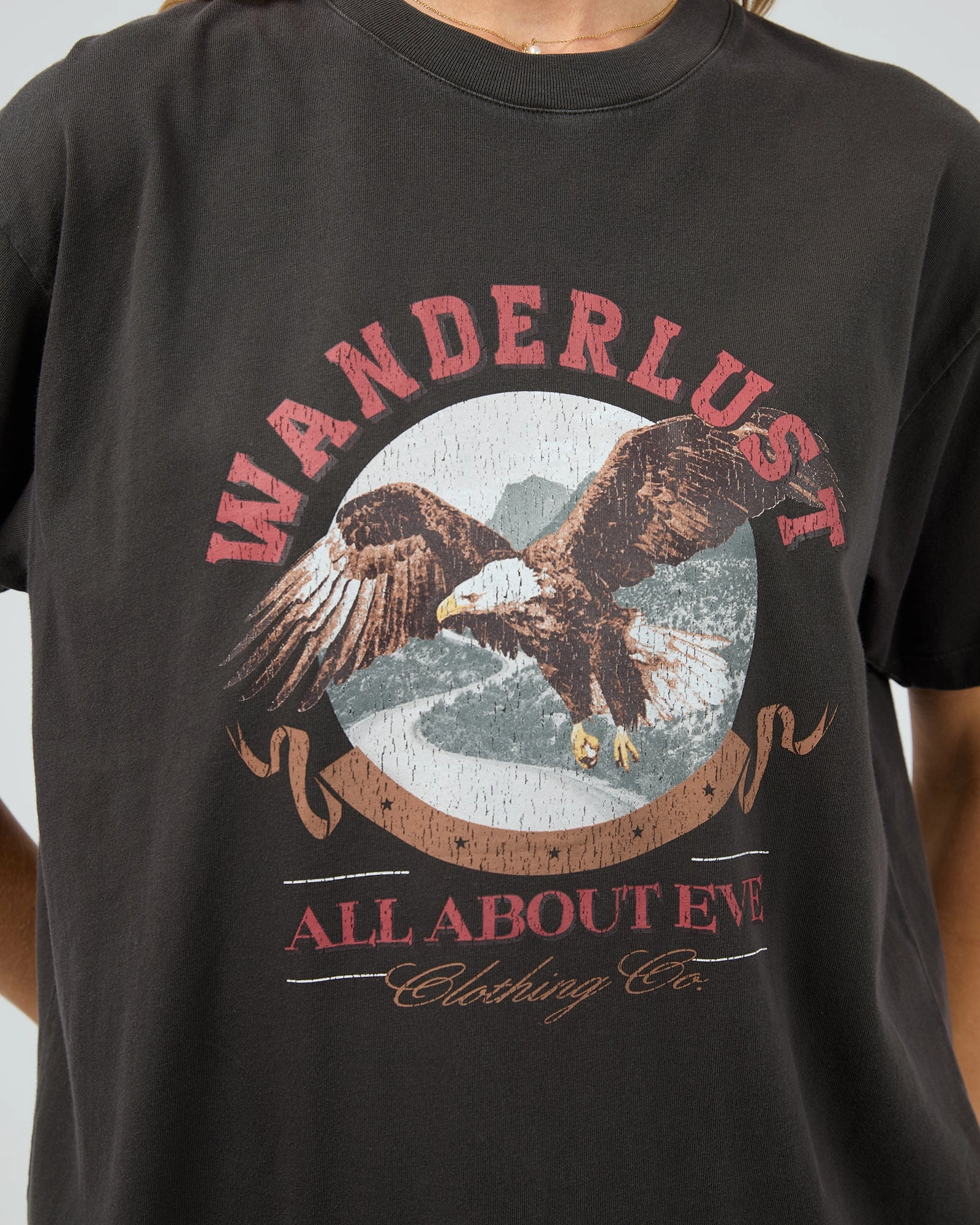 All About Eve Wanderlust Oversized Tee Washed Black