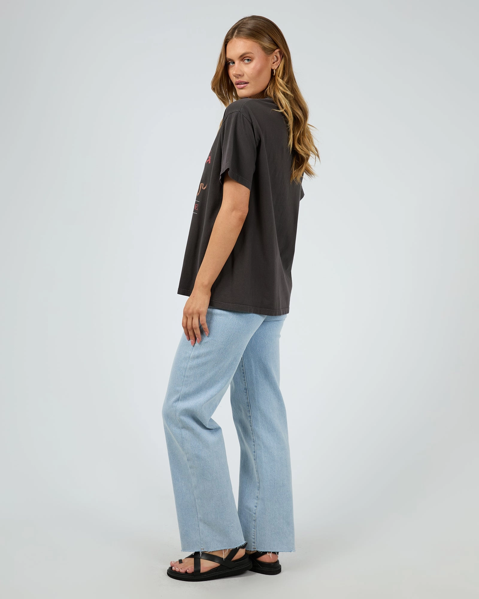 All About Eve Wanderlust Oversized Tee Washed Black