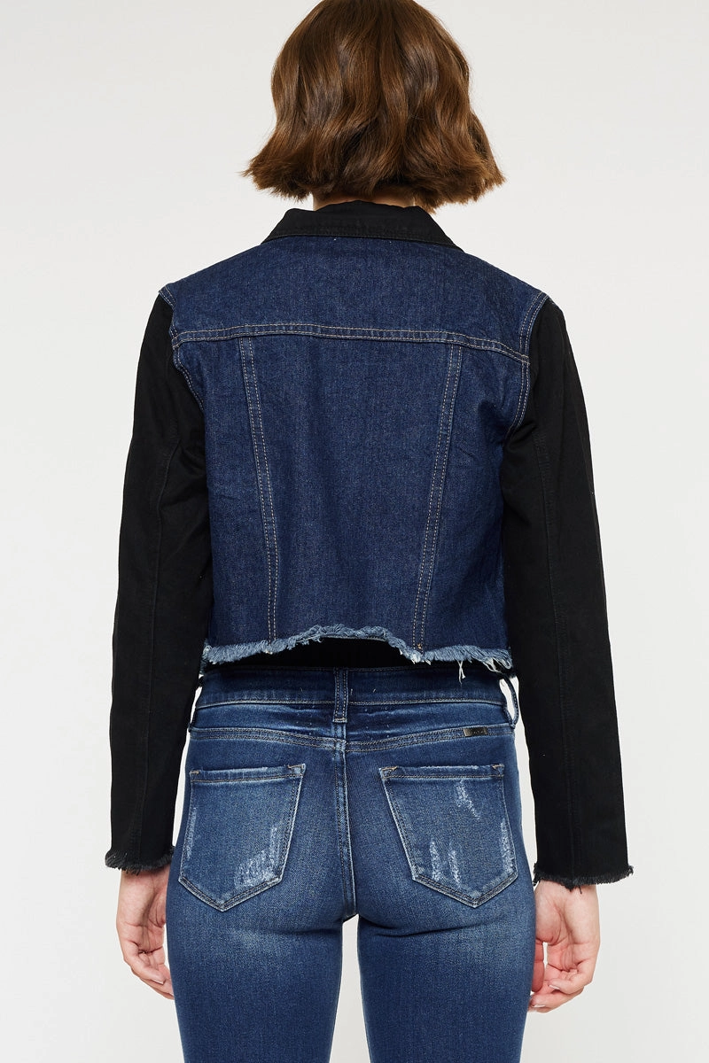 Asteria Cropped Two-Tone Jacket