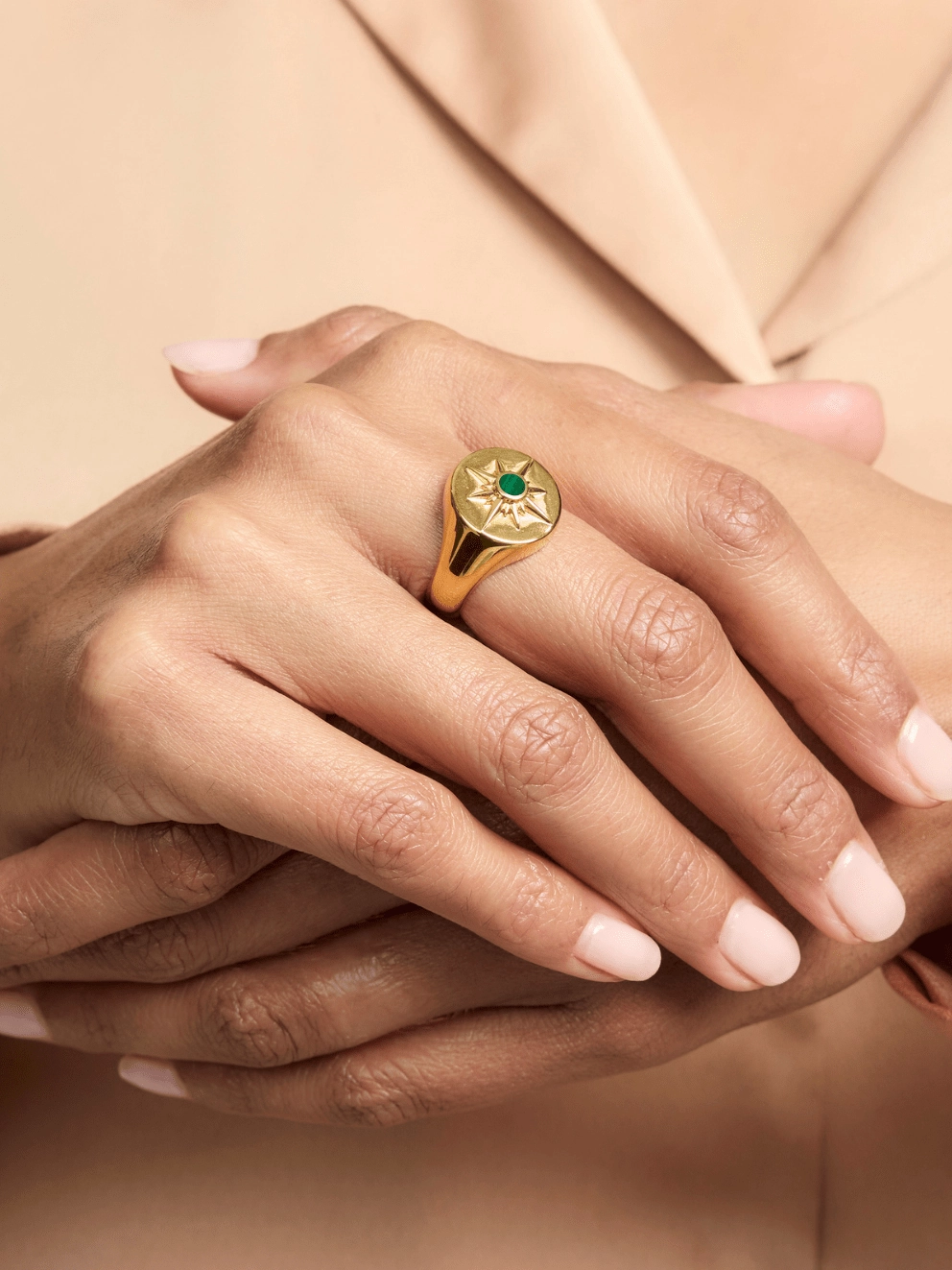 Astrid 18k Gold Plated Ring | Malachite