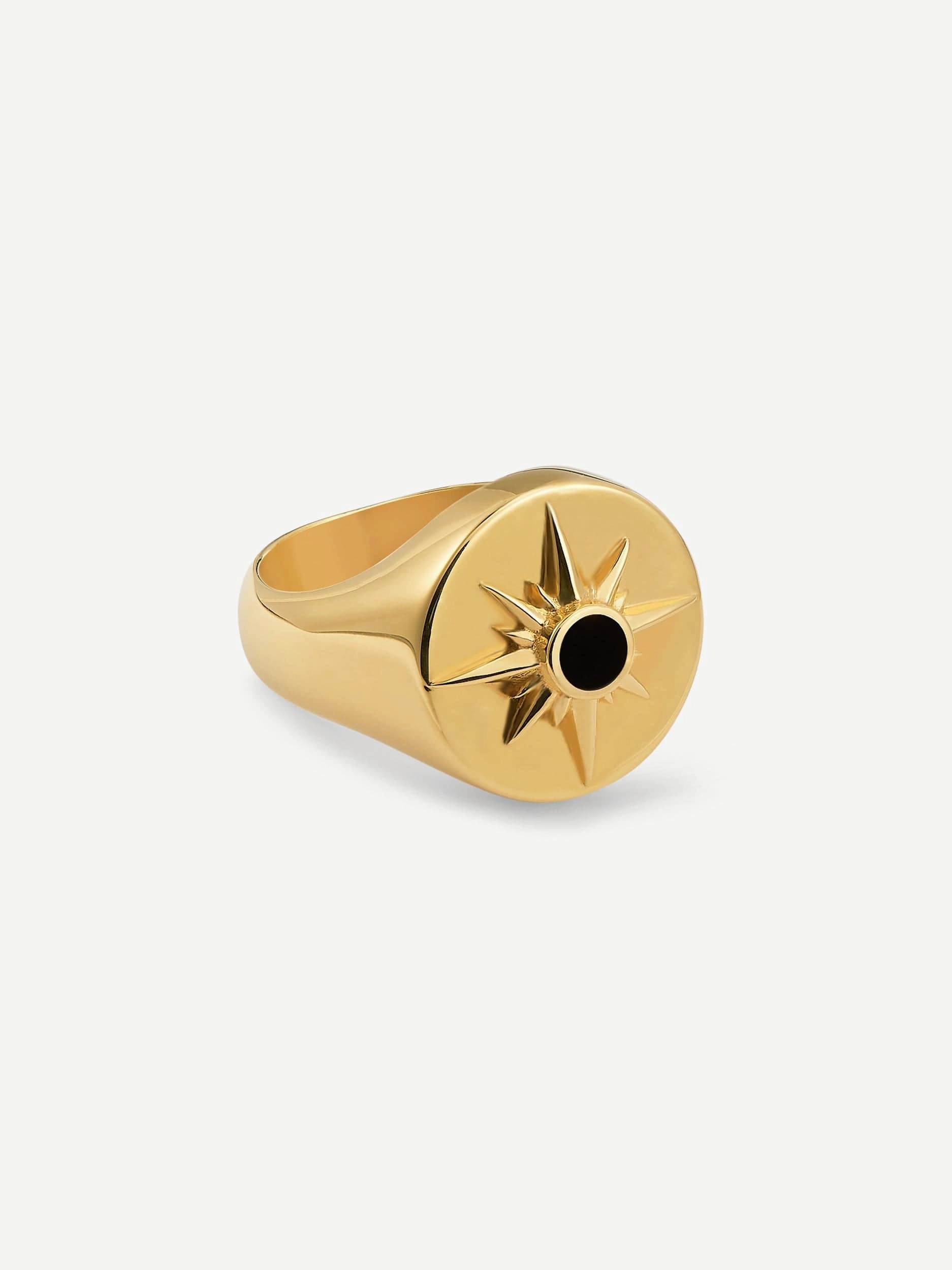 Astrid 18k Gold Plated Ring | Onyx