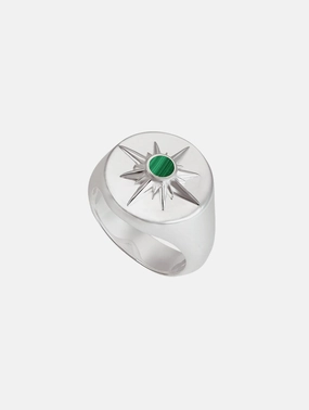 Astrid Sterling Silver Ring | Green Malachite