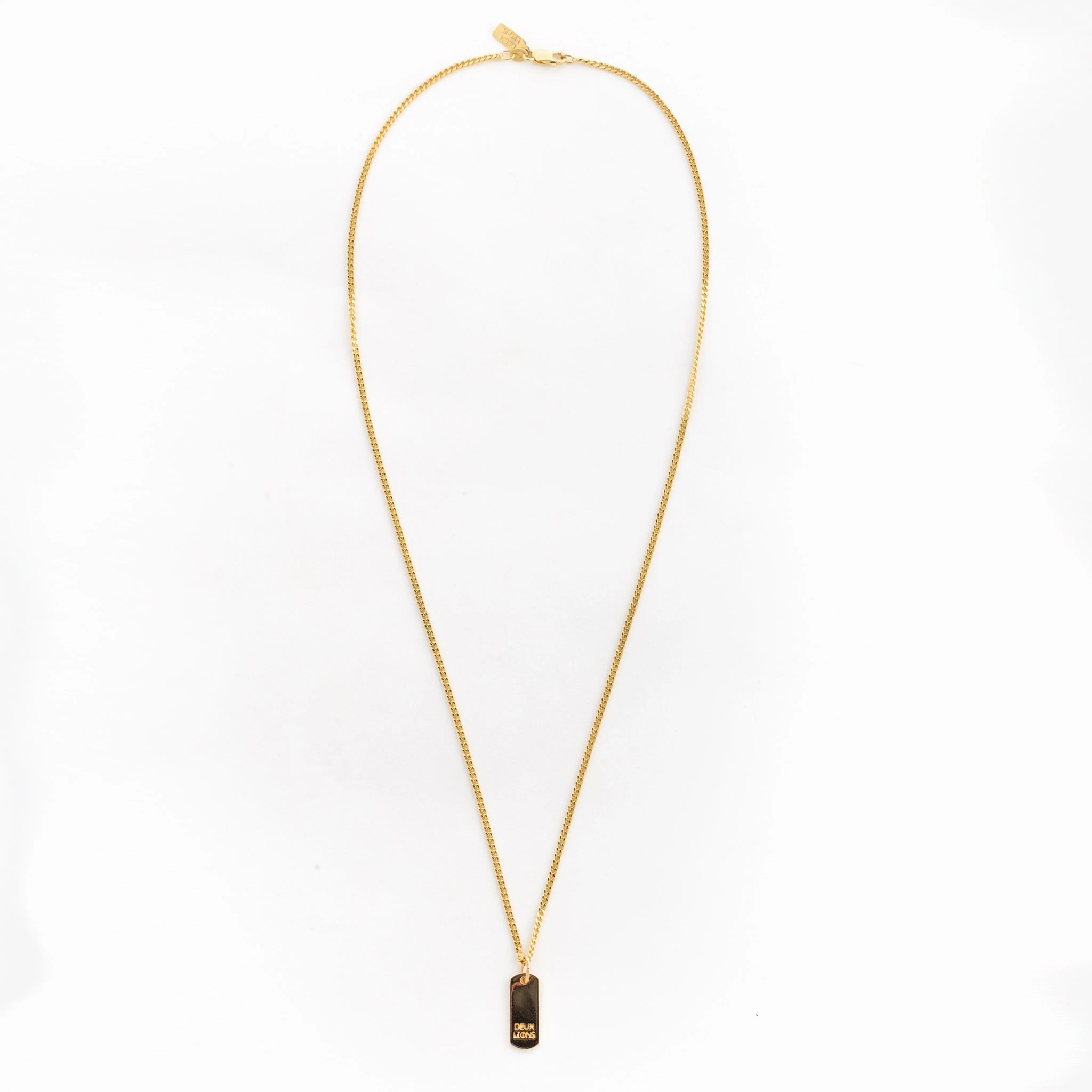 Baby Lion Tag Necklace in Gold