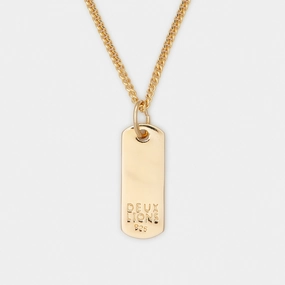 Baby Lion Tag Necklace in Gold