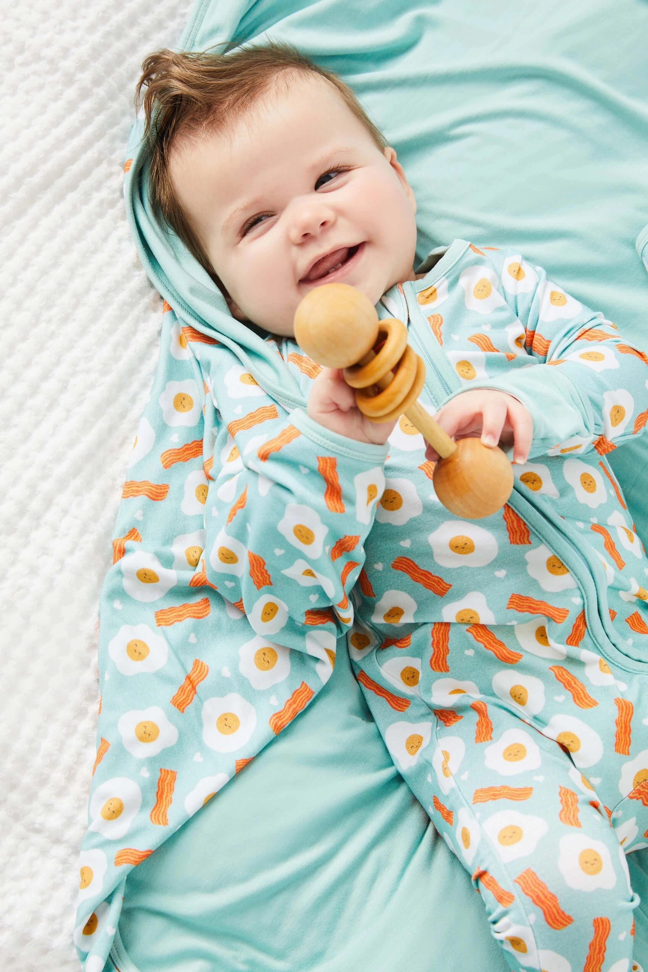 Bacon & Eggs Haze | Soft & Stretchy Zipper Footie