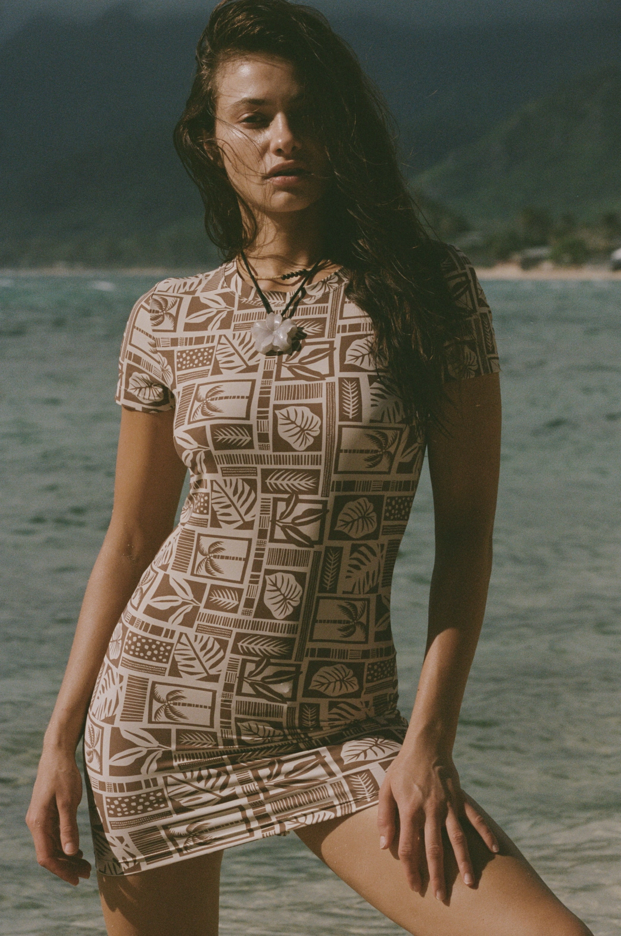 Bambi Baby Tee Dress - Postcard Palms