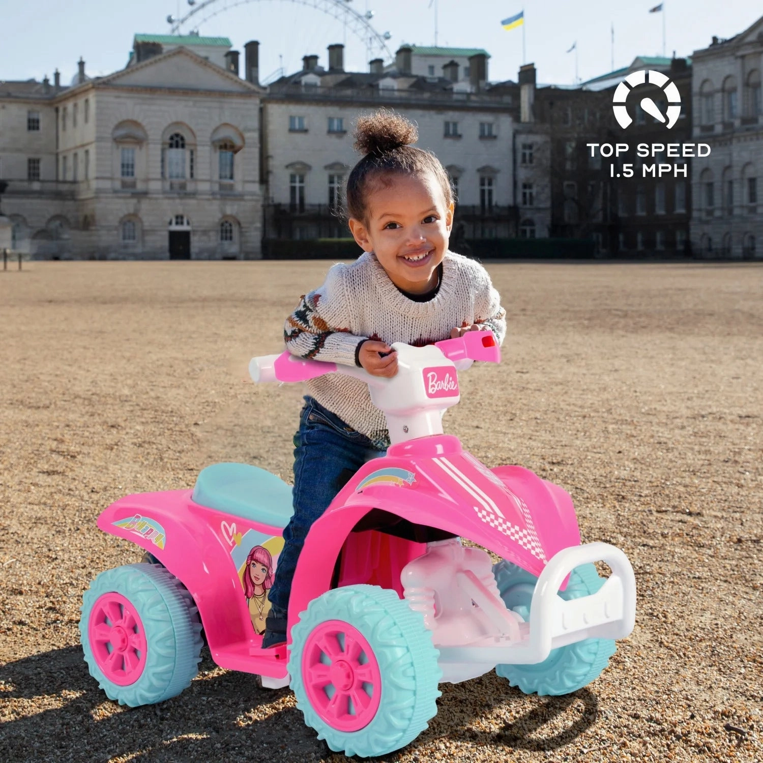 Barbie A6VATV059-AE24 ATV Quad, 6V Battery Powered Ride On for Kids Ages 1.5 , Pink