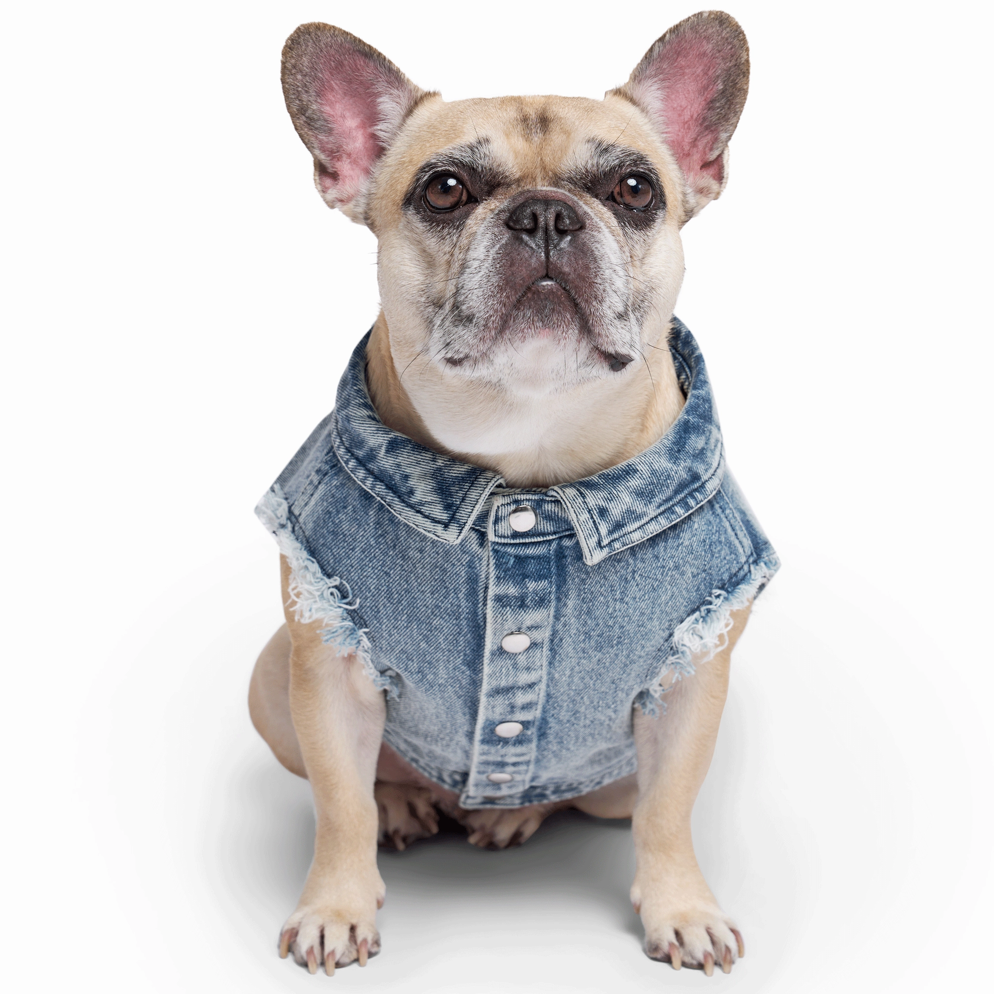 Barbie™ Downtown Denim Vest - Acid Wash Blue