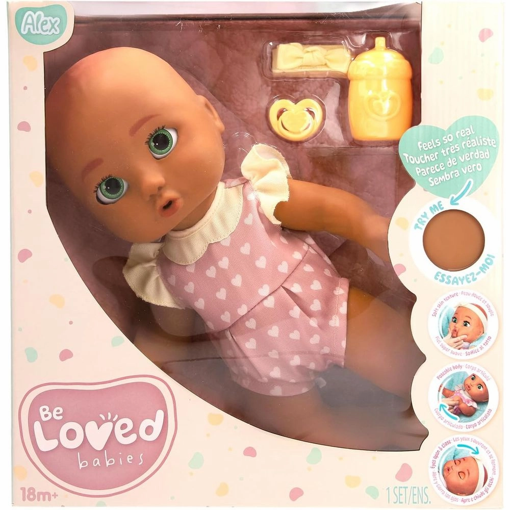 Be Loved 921696 Babies Alex 15" Realistic Baby Doll, Green Eyes, Kids 18M 