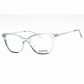 Bebe Women's Eyeglasses - Blue Crystal Acetate Full Rim Cat Eye Frame | BB5203 500