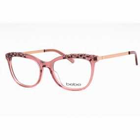 Bebe Women's Eyeglasses - Blush Crystal Plastic Full Rim Cat Eye Frame | BB5179 681