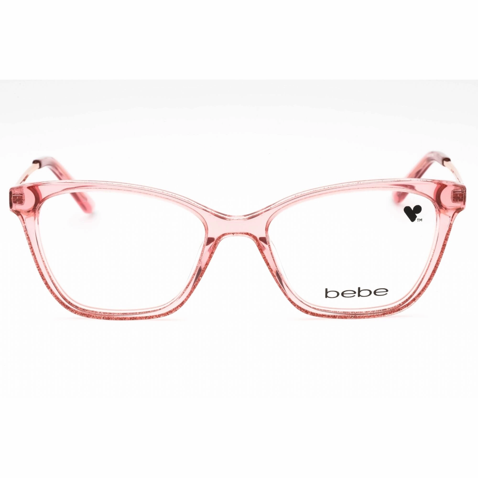 Bebe Women's Eyeglasses - Pink Crystal Acetate Full Rim Cat Eye Frame | BB5203 689
