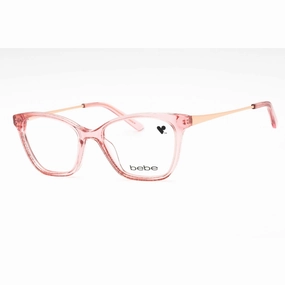 Bebe Women's Eyeglasses - Pink Crystal Acetate Full Rim Cat Eye Frame | BB5203 689