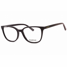 Bebe Women's Eyeglasses - Plum Acetate Full Rim Frame Clear Demo Lens | BB5201 500