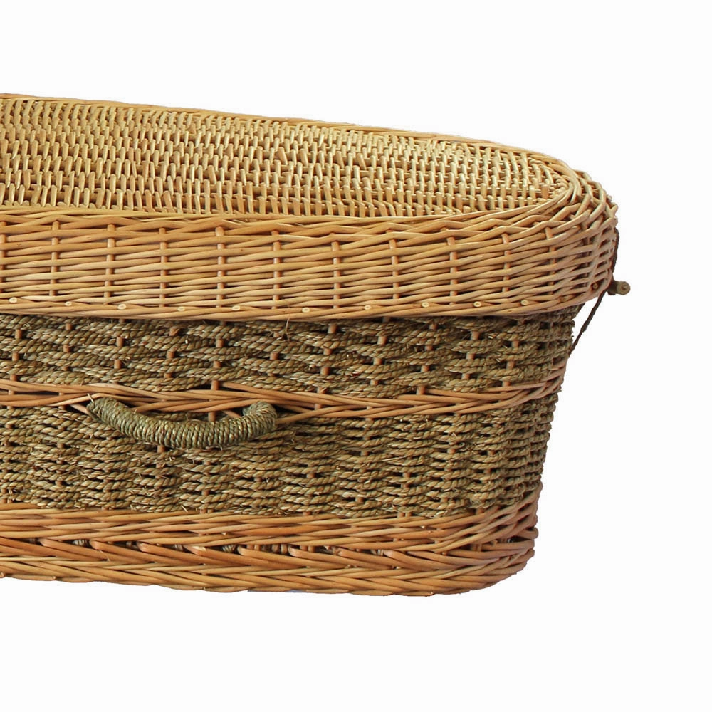 Biodegradable Casket for Burial or Cremation in Seagrass - Eco-Friendly & Sustainable